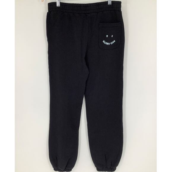 Paul Smith Mens Medium Black PS Happy Cotton Jogger Sweatpants Athleisure K20-7 - Picture 8 of 11